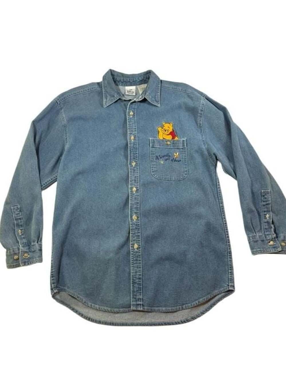 Vintage The Disney Store Winnie the Pooh A Friendly Sort of Bear Blue Corduroy B